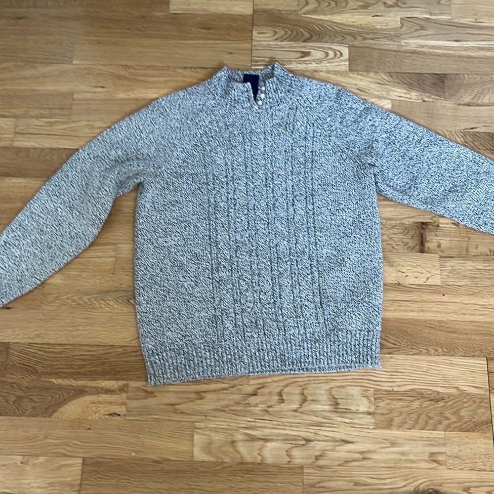 Grey collared sweater with pear beads